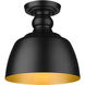 Holmes 1 Light 9 inch Matte Black Flush Mount Ceiling Light